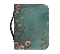 Ceudet Bible Covers Bible Case Girls Book Carrying Case for Men Women Scripture Church Bag Biblewith Handle Zippered Pocket,Pink Flowers,XL