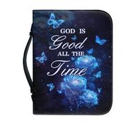 Ceudet Bible Covers for Women Book or Bible Carrying Case Handle PU Leather Bible Case Bag Church Bag Scripture Bag Case Gift for Christian,Psalms and Butterflies,L