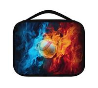Ceudet Bible Covers for Women Large Size, Fire Baseball Bible Bags and Totes for Women, Multi-Functional Lightweight Bible Case with Handle, Church Bible Study Supplies, Blue and Red