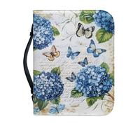 Ceudet Bible Covers for Women Men Bible Case Bible Bag Bible Accessories with Top Handle Bible Tote Bag for Church,Psalms Butterflies and Flowers,2XL