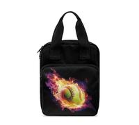 Ceudet Bible Covers, Multi-Purpose Fire Baseball Bible Carrying Case Portable Durable Bible Bags and Totes for Women, LargeChurch Bible Case for Bible and Books, Black