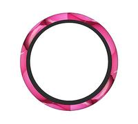 Ceudet Bright Pink Tennis Balls Steering Wheel Cover Non Slip Breathable Car Steering Wheel Protector Universal 15 Inch for Women Men