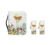 Ceudet Butterfly Mushroom Bible Covers for Women Bible Organizer Bag for Man with Handle Portable Bible Holder Case Lightweight Leather Bookmark Handmade 2 Pieces