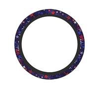 Ceudet Car Steering Wheel Cover Universal 15 inch Red Blue Stars American Print Elastic Steering Wheel Covers Anti-Slip Steering Wheel Protector Car Interior Accessories for Most Cars