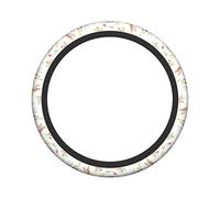 Ceudet Cartoon Cute Bunny Spring Elasticity Steering Wheel Cover Microfiber Soft-Touch Steering Wheel Covers Steering Wheel Protector for Women and Men (15 inch)