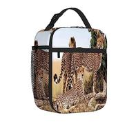 Ceudet Cheetahs,Insulated Lunch Bag for Women Men,Cheetahs Mother Looking for Food,Reusable Thermal Soft Leakproof Lunch Box for Adult Office Lunch Tote Bag Fit Travel Picnic,Multicolor