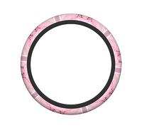 Ceudet Cherry Blossom White Staircase Stretch Steering Wheel Cover Anti-Skid Soft Comfortable Easy to Install Constant TemperatureDiameter 15 in Width 1.6 in
