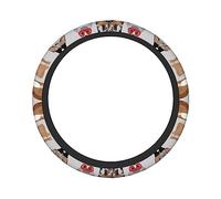 Ceudet Chihuahua Dog Glasses Steering Wheel Cover Non Slip Breathable Car Steering Wheel Protector Universal 15 Inch for Women Men