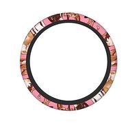 Ceudet Chiwawas Dog Pink Steering Wheel Cover Non Slip Breathable Car Steering Wheel Protector Universal 15 Inch for Women Men