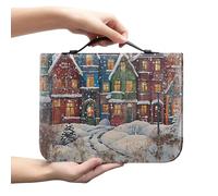 Ceudet Christmas Bible Covers Case for Women Girl Christmas Decor PU Leather Bible Carrying Case Multi-Purpose Large Bible Covers
