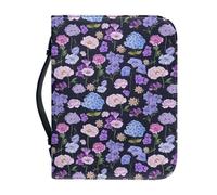 Ceudet Colorful Flowers Bible Cover for Women with Top Handle PU Leather Bible Carrying Case,2XL