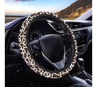 Ceudet Cow Print Elasticity Steering Wheel Cover Microfiber Soft-Touch Steering Wheel Covers Steering Wheel Protector for Women and Men (15 inch)