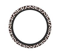 Ceudet Cow Print Thickening Elasticity Steering Wheel Cover Microfiber Soft-Touch Steering Wheel Covers Steering Wheel Protector for Women and Men (15 inch)