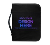 Ceudet Custom Bible Covers for Women Men Customized PU Leather Bible Case Book Carrying Handbag Portable Personalized Bible Study Church Tote Bags Scripture Journaling Organizer Protector