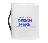 Ceudet Custom Personalizd Leather Bible Covern-Bible Bags and Totes-Bible Carrier, Bible Accessories,Gift for Men Women,Add Names,Scriptures,Inspirational Texts,Customized Pink Flowers,L