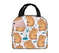 Ceudet Cute Capybara Insulated Lunch Bag - Versatile Lunch Box for Men and Women - Ideal for Work, University Life, Travel, and Outdoor Activities
