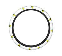 Ceudet Cute Honey Bees Kawaii Car Steering Wheel Cover Soft Elastic Comfortable Steering Wheel Protector Universal 14.5-15 Inches Fashion Car Accessories