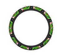 Ceudet Cute Pink Flamingos Steering Wheel Cover Universal 15 in Car Accessories for Men Women,Steering Wheel Protector ComfortableCase for SUV Sedan Decor