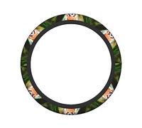 Ceudet Cute Red Panda Art Elasticity Steering Wheel Cover Microfiber Soft-Touch Steering Wheel Covers Steering Wheel Protector for Women and Men (15 inch)