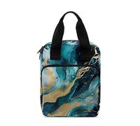 Ceudet Dark Blue Marble Print Bible Covers for Women Men Bible Case Bag for Kids Bible Carrying Holder with Pockets Tote Bible Bag
