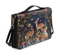 Ceudet Deer Printed Bible Cover Case, Mushroom Floral Women's Bible Covers Carrying Book Case Portable Bible Study Tote Bag for Christian, Sturdy Bible Holder Bible Accessories, M