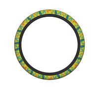 Ceudet Dinosaur Cartoon Elasticity Steering Wheel Cover Microfiber Soft-Touch Steering Wheel Covers Steering Wheel Protector for Women and Men (15 inch)