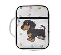 Ceudet Dogs & Paws Bible Cover Case for Women Teen Girls Bible Case Bag Book Carrying Case Book Case Cover Printed Church Bag Bible Book Bag with Handle and Zippered Pocket Womens Bible Cover