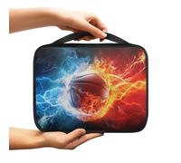 Ceudet Fire Basketball Bible Covers for Women Zip Around Bible Holder Case Large Size Bible Organizer Bag Durable Decorative Church Bag with Handle