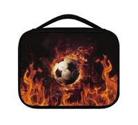Ceudet Fire Soccer Bible Bags and Totes for Women Men,Bible Cover with Pocket, Portable Bible Case with Pen Storage Multi-Purpose Bible Study Supplies Organizer, Black and Orange