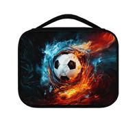 Ceudet Fire Water Soccer Bible Covers, Portable Bible Cases for Women Men Multi-Functional Bible Carrying Case, Sturdy Lightweight Bible Bag with Handle Pocket, Blue and Red