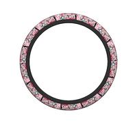 Ceudet Flamingo Tropical Plant Elasticity Steering Wheel Cover Microfiber Soft-Touch Steering Wheel Covers Steering Wheel Protector for Women and Men (15 inch)