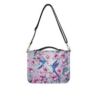 Ceudet Floral Hummingbird Printed Bible Book Cover Bible Cover Leather Bible Case with Shoulder Strap for Women Girls, Portable Bible Carrying Case Bible Bag, Size L