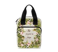 Ceudet Floral Pattern Bible Covers for Women Men, Be Joyful in Hope, Bible Case Bag for Kids Bible Carrying Holder with Pockets Tote Bible Bag