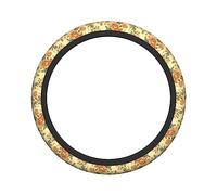Ceudet Flower of Wealth Elasticity Steering Wheel Cover Microfiber Soft-Touch Steering Wheel Covers Steering Wheel Protector for Women and Men (15 inch)