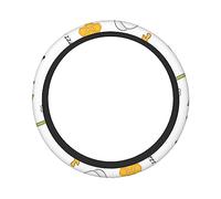 Ceudet Flying Bees Daisy Honey Steering Wheel Cover Non Slip Breathable Car Steering Wheel Protector Universal 15 Inch for Women Men