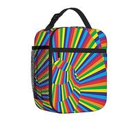 Ceudet Geometric Circle,Lunch Box for Men Women Adults,Rainbow Colored Geometric Circle Figures,Small Lunch Bag for Office Work Picnic Reusable Portable Lunchbox,Rainbow Color,10x4x8in