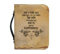 Ceudet Gods Letter Bible Covers for Women Waterproof Bible Holder Case for Man Portable Bible Protector PU Leather Bible Organizer Bag Large Size