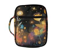 Ceudet Illuminated Flower Bible Cover Bible Case Carrying Book Case Bible Carrying Case for Women Church Bag Biblewith Handle and Zippered Back Pocket Gift for Adults Lady Women Mother