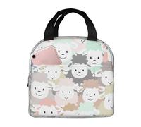 Ceudet Insulated Lunch Bag Women, Reusable Cute Tote Lunch Box for Men, Leakproof Cooler Lunch Bags,Cute Colorful Sheep Cartoon Pattern Print