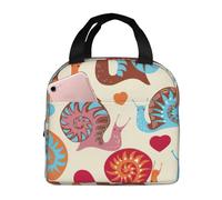 Ceudet Insulated Lunch Bag Women, Reusable Cute Tote Lunch Box for Men, Leakproof Cooler Lunch Bags,Cute Snail Print