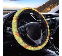 Ceudet Lemon Summer Elasticity Steering Wheel Cover Microfiber Soft-Touch Steering Wheel Covers Steering Wheel Protector for Women and Men (15 inch)