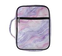Ceudet Light Purple Marble Bible Cover Bible Carrier for Women Bible Holder Bible Cover Carrier Carrying Organizer Bag with Zipper and Pockets for Standard Size Bible Gift for Women Girl Kid
