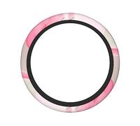 Ceudet Love Flamingo 15in Thickened Steering Wheel Cover, Non-Slip Wear-Resistant Elastic, Suitable for Cars SUV Trucks
