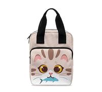 Ceudet Lovely Cat Fish Print Bible Covers for Kids Bible Case Cover Tote Bible Bag Bible Holder Bags with Storage Pockets for Men Women