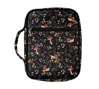 Ceudet Mushroom Floral Print Bible Covers Bible Case for Women Bible Book Carrying Bag Kids Scripture Case Church Bag Bible Bag with Handle Pockets Zippered Pocket