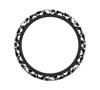 Ceudet Panda Black White Cute Animal Elasticity Steering Wheel Cover Microfiber Soft-Touch Steering Wheel Covers Steering Wheel Protector for Women and Men (15 inch)