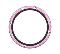Ceudet Pink Cute Panda Elasticity Steering Wheel Cover Microfiber Soft-Touch Steering Wheel Covers Steering Wheel Protector for Women and Men (15 inch)
