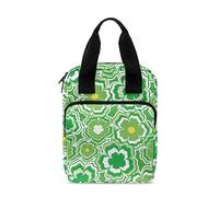 Ceudet Psychedelic Floral Green Print Bible Covers for Women Men Bible Case Bag for Kids Bible Carrying Holder with Pockets Tote Bible Bag