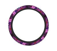 Ceudet Purple Butterflies Steering Wheel Cover Anti-Slip Uv and SunUniversal Fit 15 Inch Car Wheel Protector for Women Men