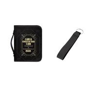 Ceudet Retro Floral Bible Covers for Women Large Size PU Leather Bible Organizer Bag with Handle Portable Key Fob Keychain Key Strap